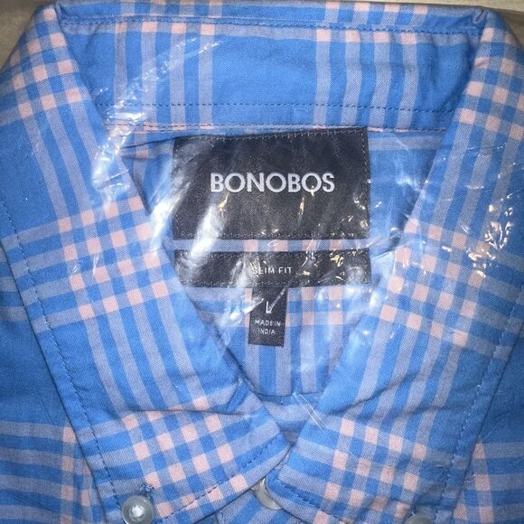NWT Bonobos Everyday Shirt Summer Weight Chambray Slim Belle Grade Check - Picture 4 of 6